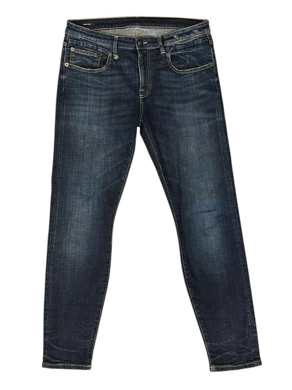 R13 Boy Skinny Mid Rise Jeans in Howell Indigo Dark Wash Women’s 31 $495 - Picture 2 of 9